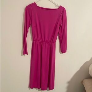 Ann Taylor Pink 3/4 Sleeve Bateau Sundress